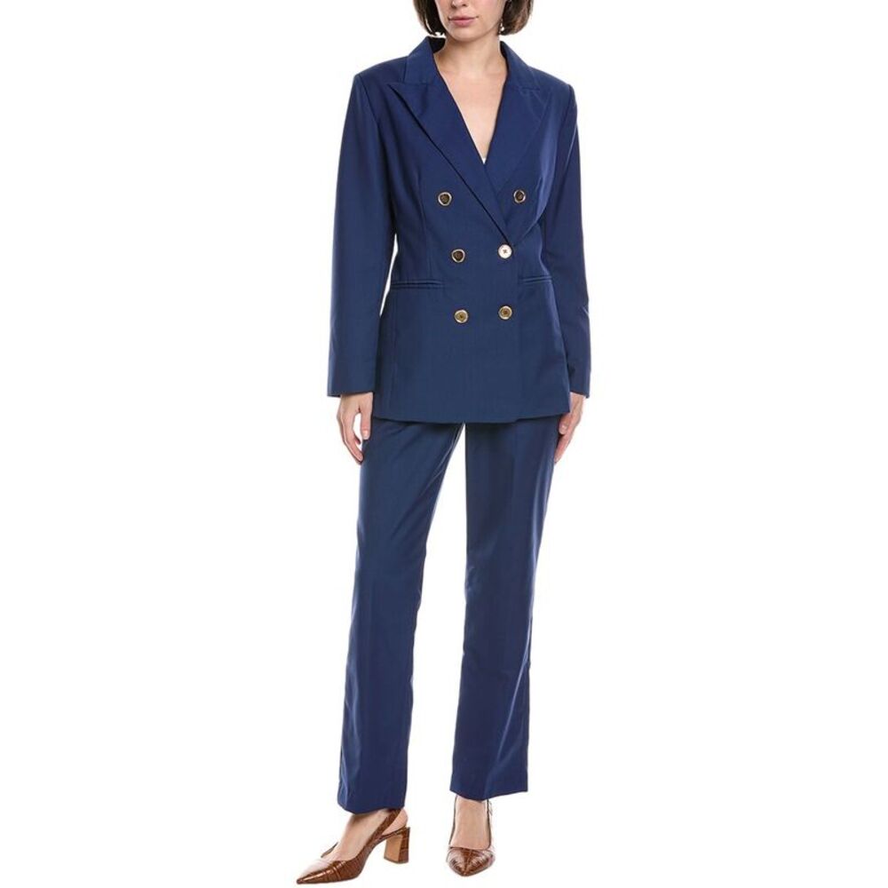 Pascale La Mode Womens  2Pc Suit, Blue